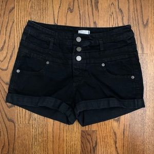 black high wasted shorts